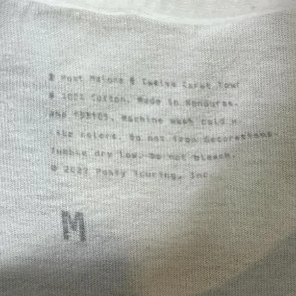 Post Malone Twelve Carat Tour Tee 2022 2023 White T-Shirt Adult Size Medium - Picture 4 of 6